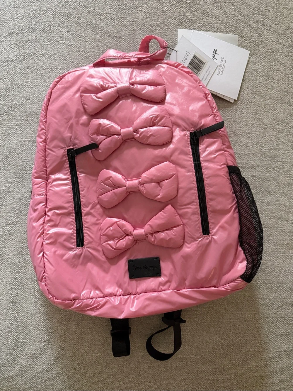 BNWT! 7am Enfant Kids Midi Bows Backpack in Pink